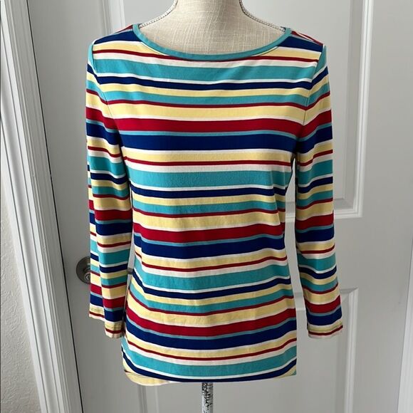 Talbots Blue Fitted 3/4 Sleeve Blouse - Picture 1 of 8